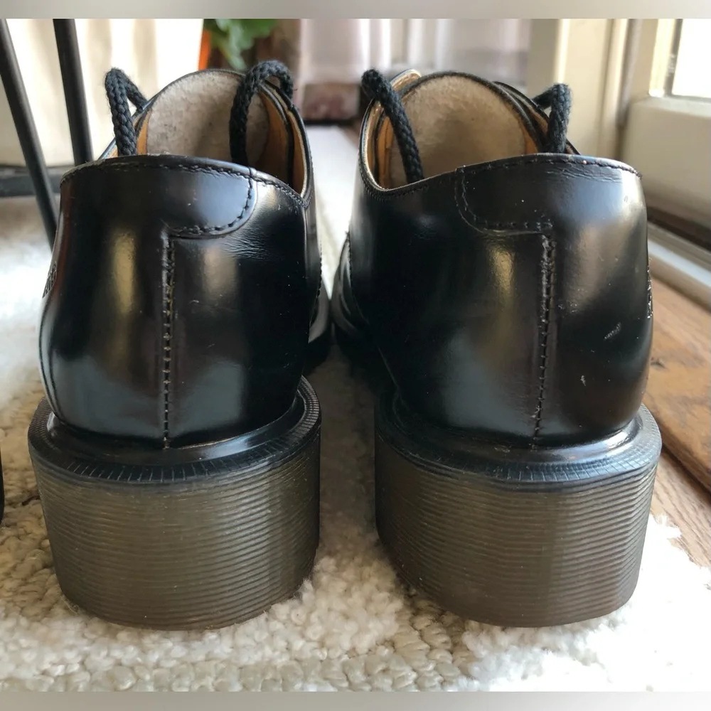 Dr. Martens Black Cap Toe Leather Shoes - Picture 8 of 8